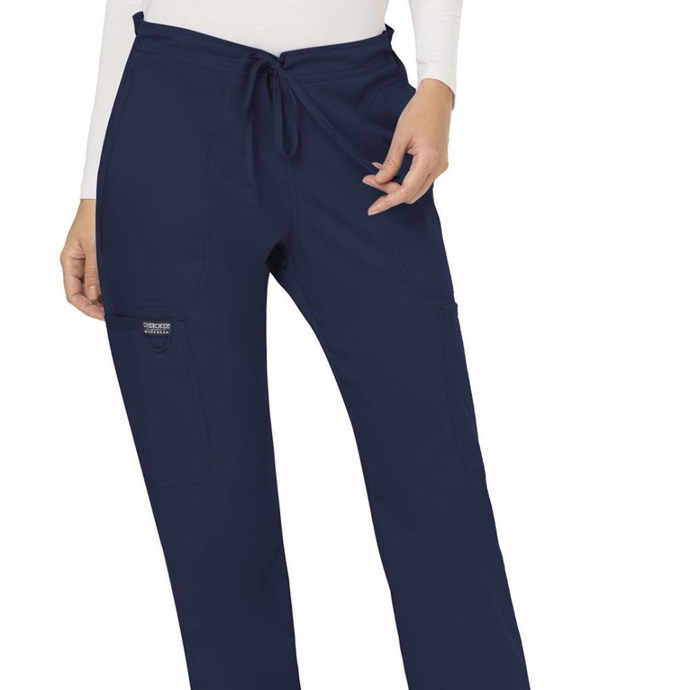 CHEROKEE WORKWEAR MID RISE FLARE DRAWSTRING SCRUB PANT SIZE PETITE SMALL